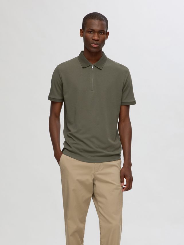 Selected Homme Fave Zip SS Polo Noos Kalamata