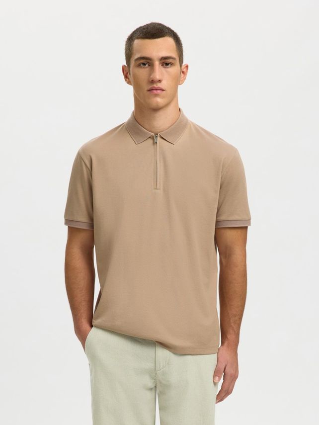 SLMfave Zip SS Polo Noos Savannah Tan