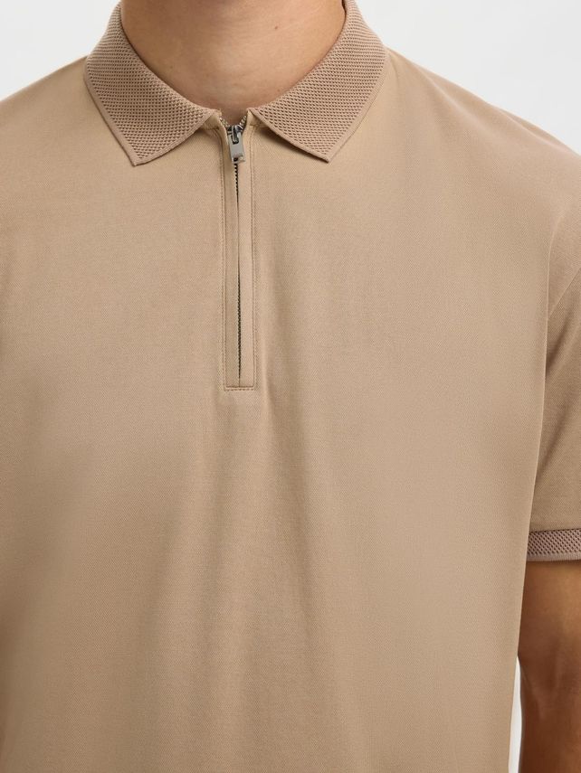 SLMfave Zip SS Polo Noos Savannah Tan