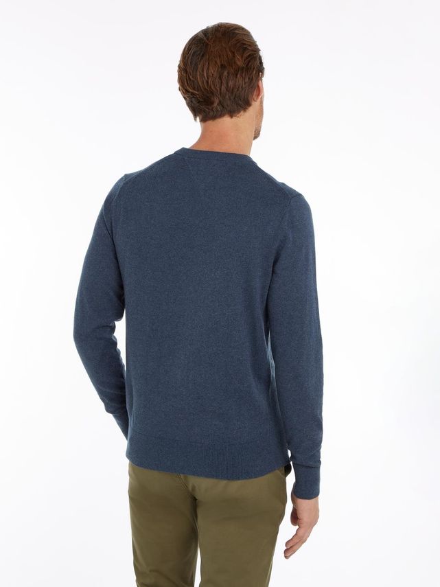 Pima Org Ctn Cashmere Crew Neck DVI Aegean Sea