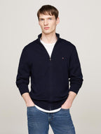 Pima ORG CTN Cashmere Zip Knit Desert Sky
