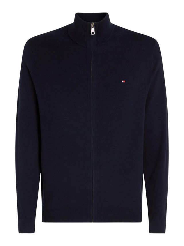 Pima ORG CTN Cashmere Zip Knit Desert Sky