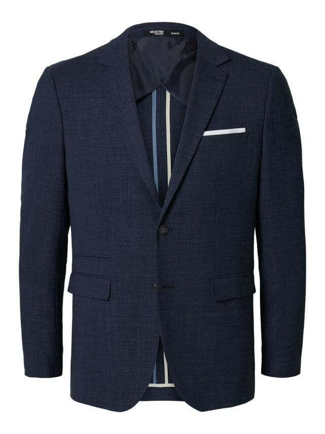 Slim Oasis Linen Blazer Dark Navy