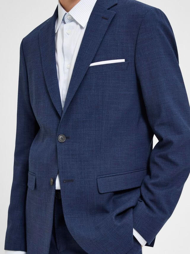 Slim Oasis Linen Blazer Dark Navy