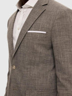 Slim Oasis Linen Blazer Dark Sand Melange