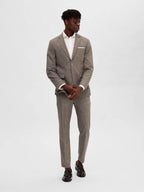 Slim Oasis Linen Blazer Dark Sand Melange