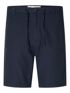 Slh Regular Brody Linen Shorts Dark Sapphire