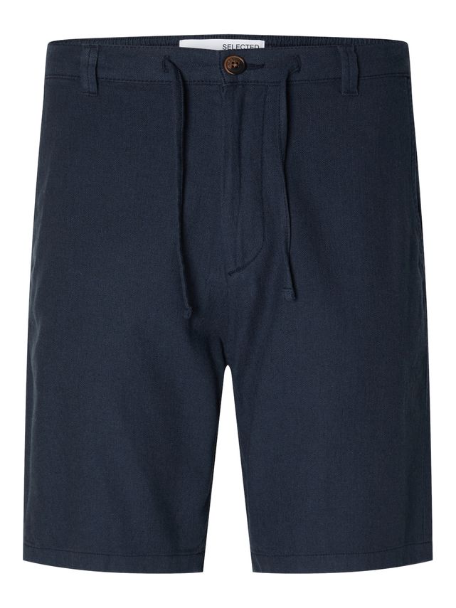 Slh Regular Brody Linen Shorts Dark Sapphire