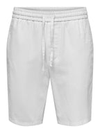 Linus Cot Lin Shorts  Bright White