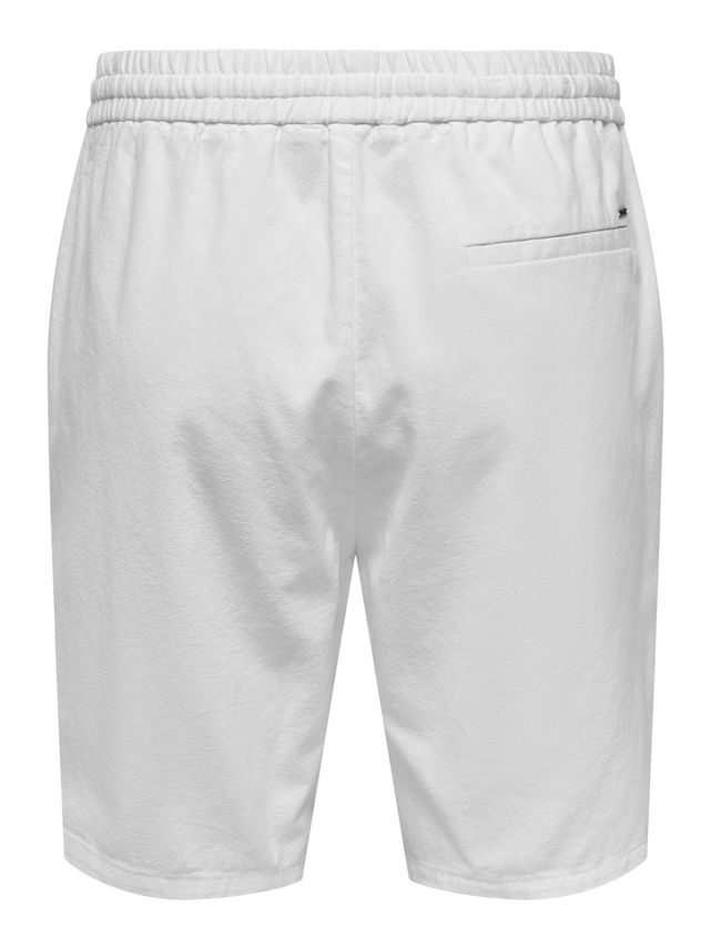 Linus Cot Lin Shorts  Bright White