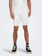 Linus Cot Lin Shorts  Bright White