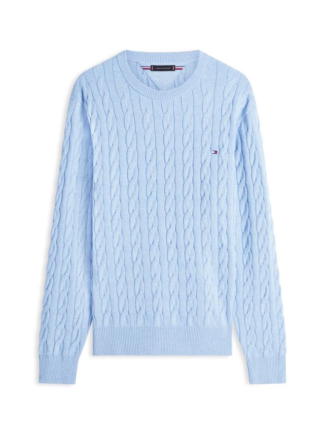 Classic Cotton Cable Crew Neck Vessel Blue
