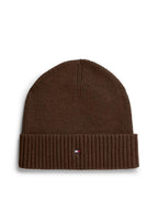 Tommy Hilfiger Flag Pima Cotton Beanie Brown