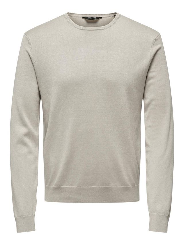 Onswyler Life Reg 14 LS Crew Knit N Silver Lining