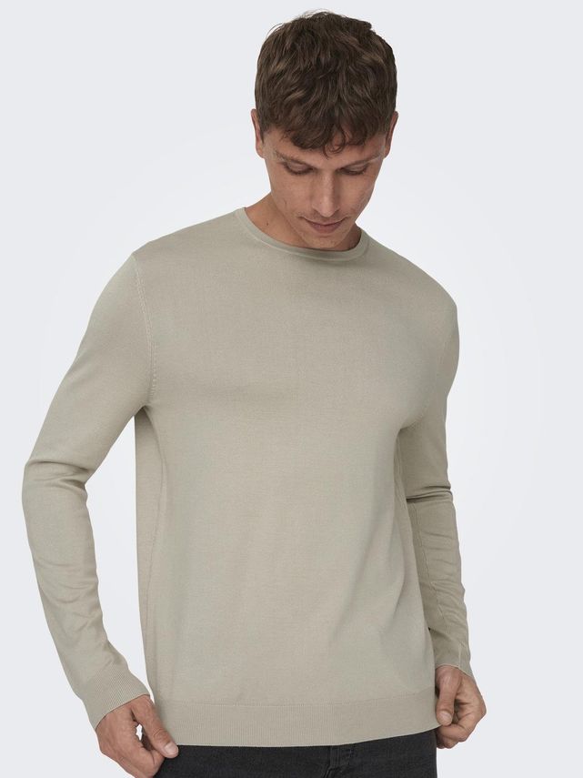 Onswyler Life Reg 14 LS Crew Knit N Silver Lining