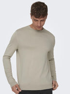 Onswyler Life Reg 14 LS Crew Knit N Silver Lining