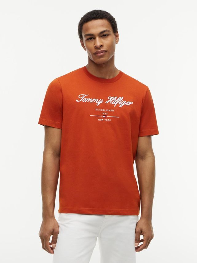 Tommy Hilfiger Script Logo T-shirt Rusty Ochre