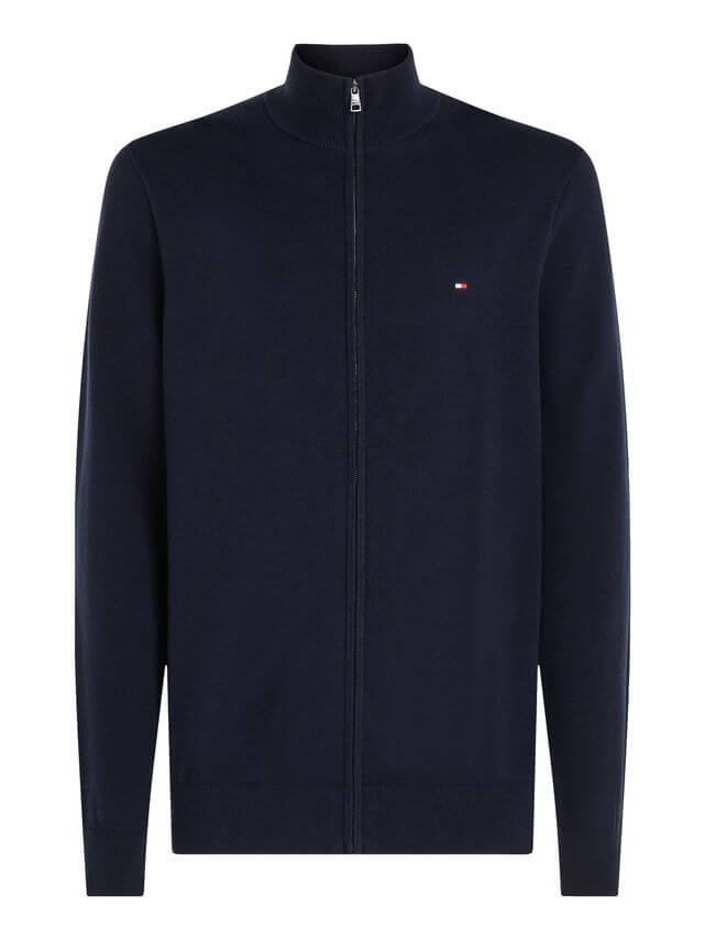 Essential Cotton Zip Knit Desert Sky