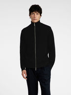 Slhdane Ls Knit Structure Full Zip Black