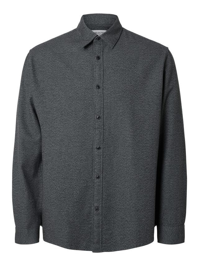 Selected Homme Reg-Owen Flannel Mix Shirt Dark Navy