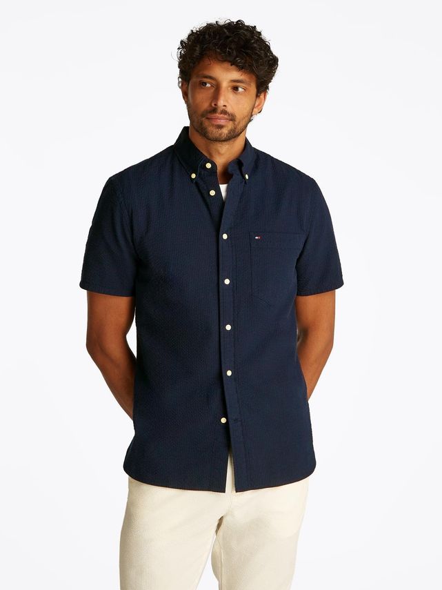 Seesucker Solid SS RF Shirt Desert Sky
