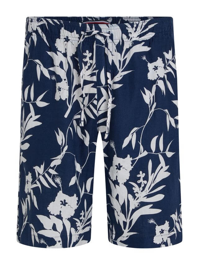Harlem Linen Print Shorts Night Sky