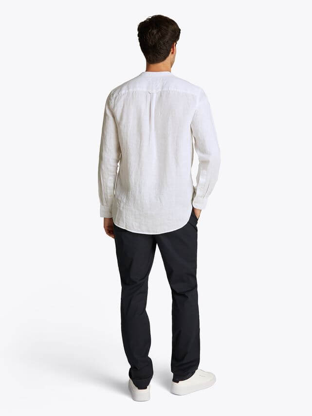 Pigment Dye Mao Collar Shirt Optic White