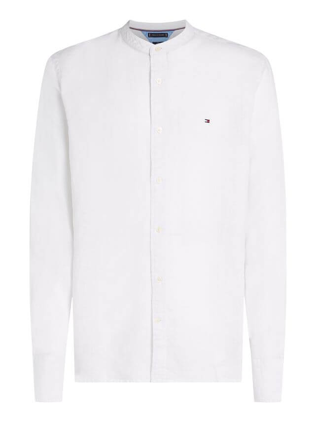 Pigment Dye Mao Collar Shirt Optic White