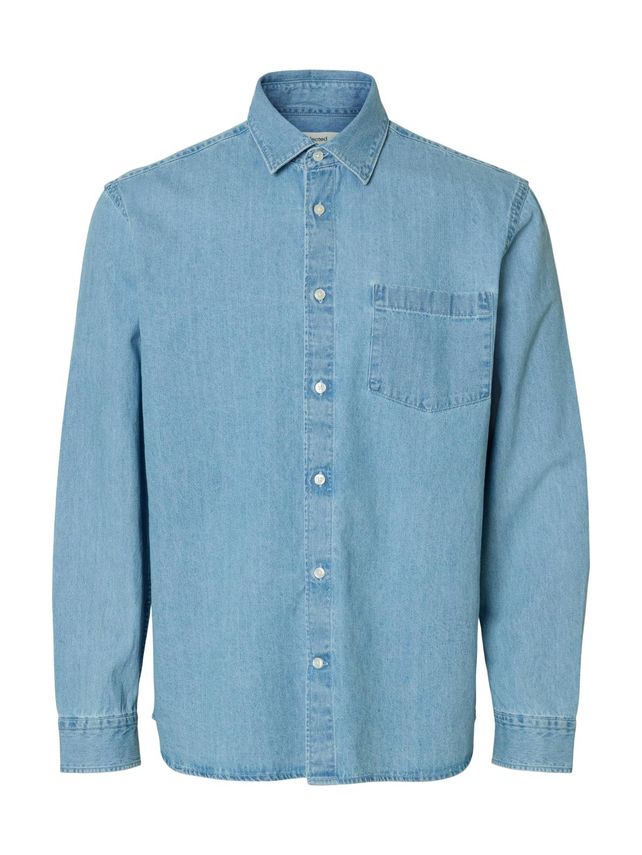 SLMRegclaus Carlo Denim LS Shirt Light Blue Denim