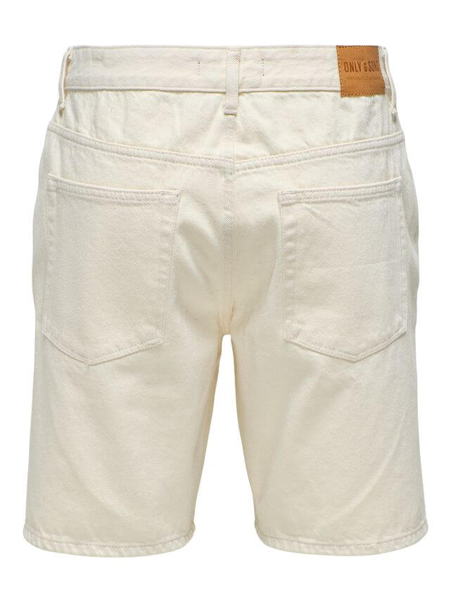 Edge Pim Denim Shorts Ecru