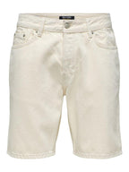 Edge Pim Denim Shorts Ecru