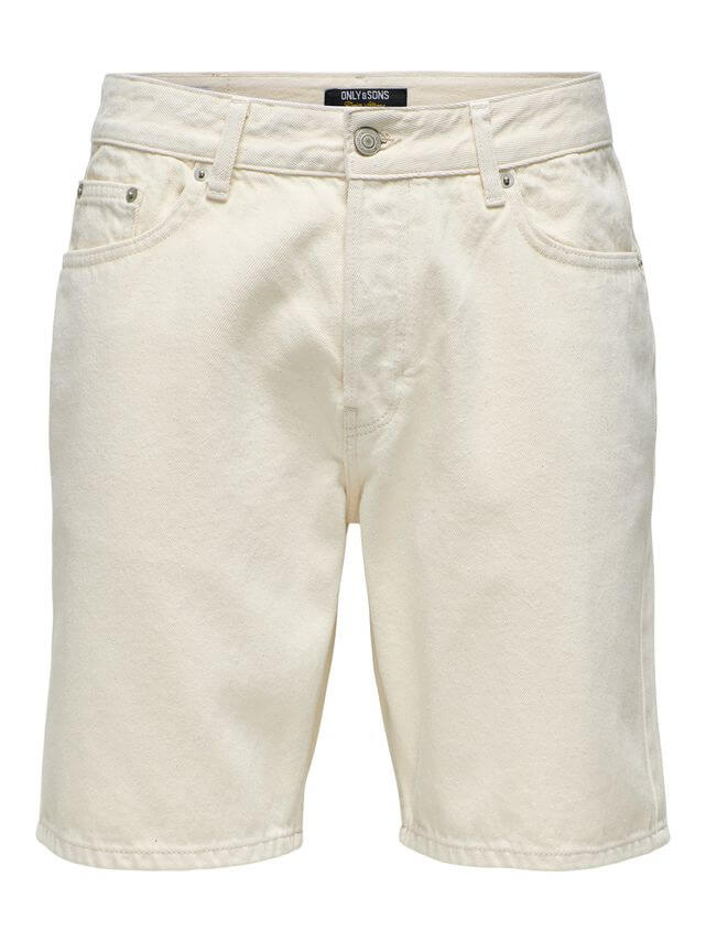 Edge Pim Denim Shorts Ecru