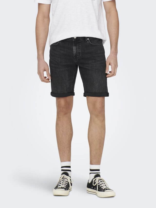 Tai Denim Shorts Washed Black