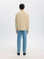 Slhteller Fn Relaxed Crew Neck Noos Oatmeal
