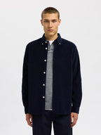 Selected "SLMREGCOLE DANNI CORD BD LS" Skjorte Blue