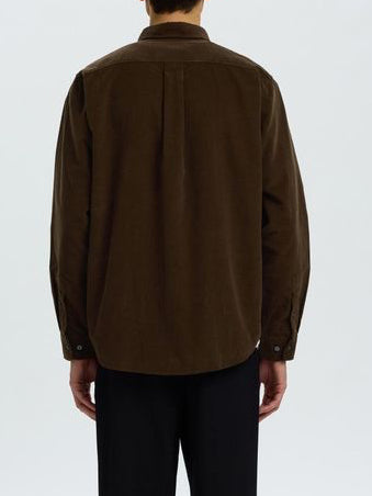 Selected SLMREGCOLE DANNI CORD BD LS SHIRT Brown
