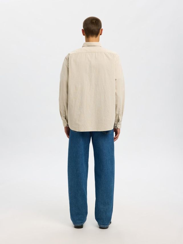 Slhregdanni Cord Bd Ls Shirt Noos Moonstruck