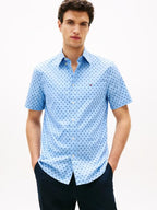 Flex Poplin Prt RF BD S/S Sweet Blue