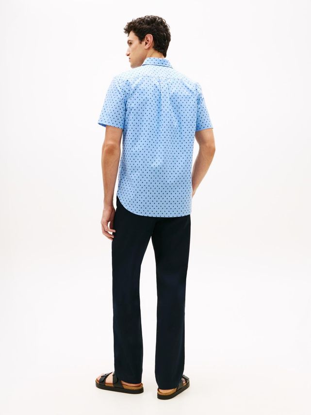Flex Poplin Prt RF BD S/S Sweet Blue