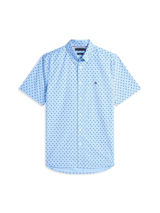 Flex Poplin Prt RF BD S/S Sweet Blue