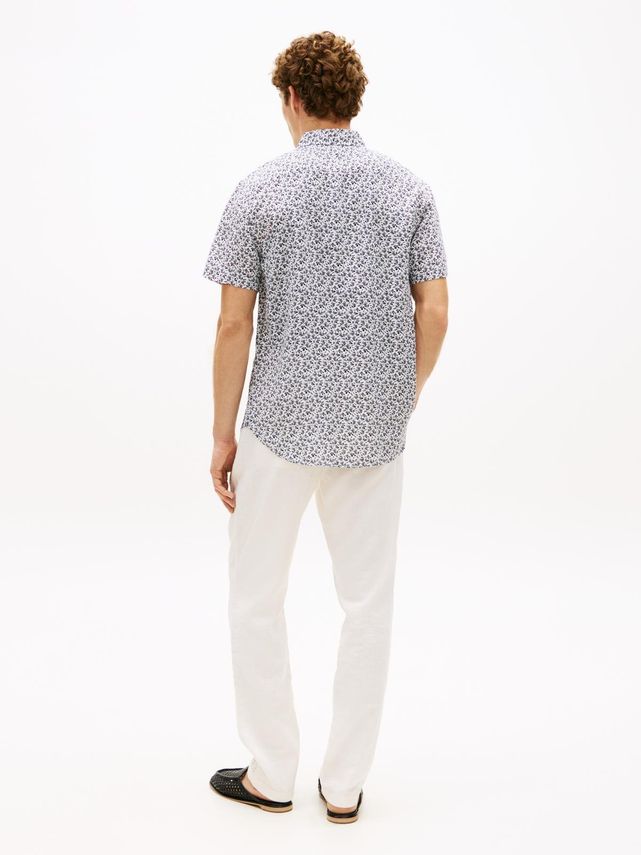 Tommy Hilfiger Linen Tropical SS Shirt White