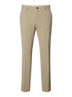 Selected Homme Slim Liam Pinstriped Habitbuks Sand