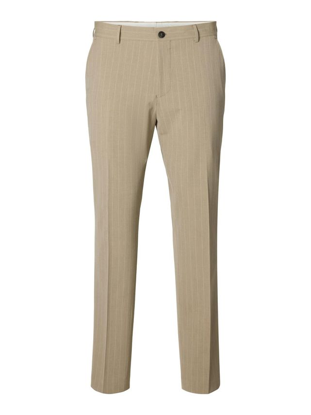 Selected Homme Slim Liam Pinstriped Habitbuks Sand