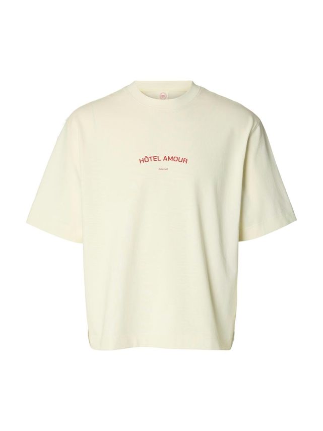 SLHBoxyLiam SS O-Neck Tee Hotel Amo Egret