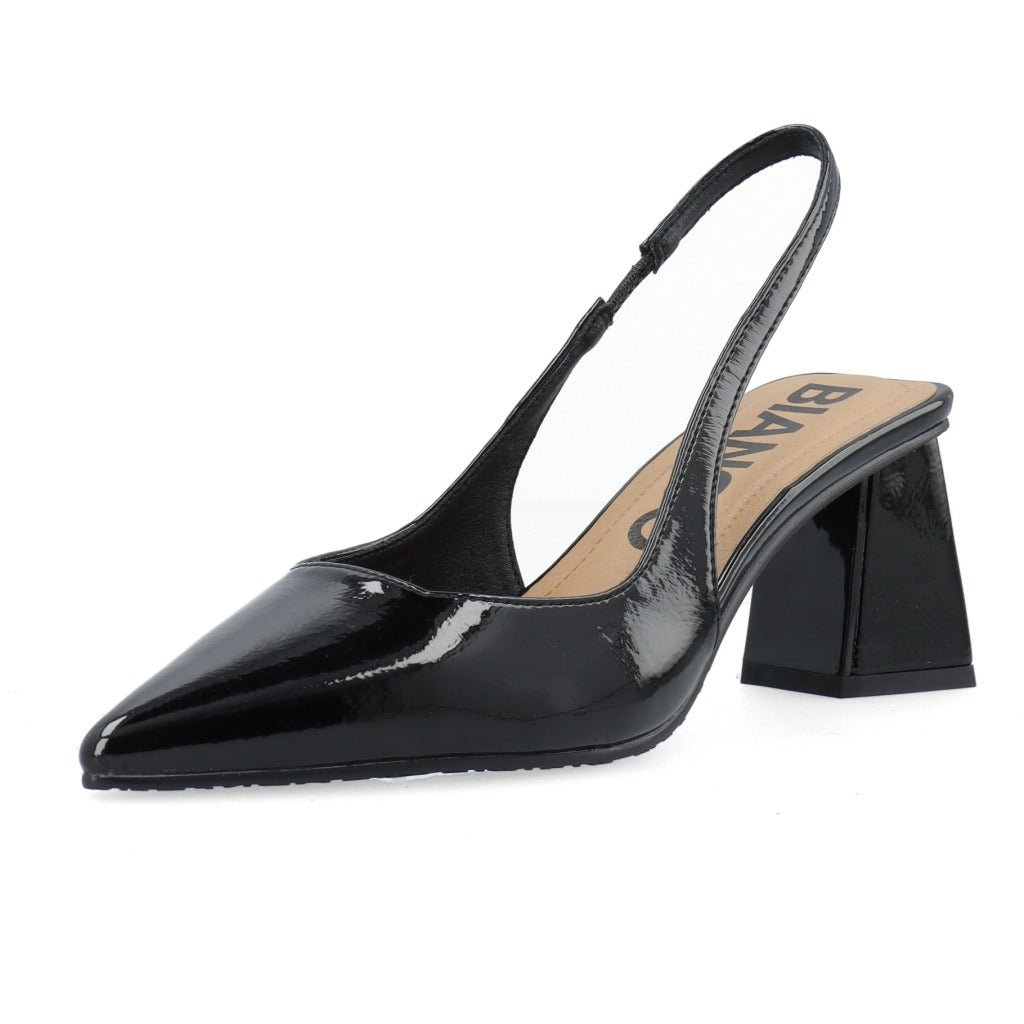 Maralyn Slingback Weaved Faux Leather Stilet Black