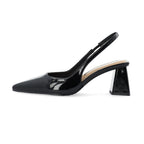 Maralyn Slingback Weaved Faux Leather Stilet Black