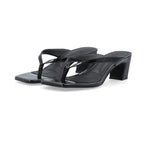 Spise Toe Post Faux Leather Sandal Black Patent