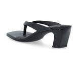 Spise Toe Post Faux Leather Sandal Black Patent