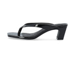 Spise Toe Post Faux Leather Sandal Black Patent