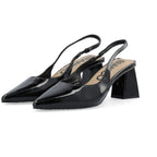 Maralyn Slingback Weaved Faux Leather Stilet Black